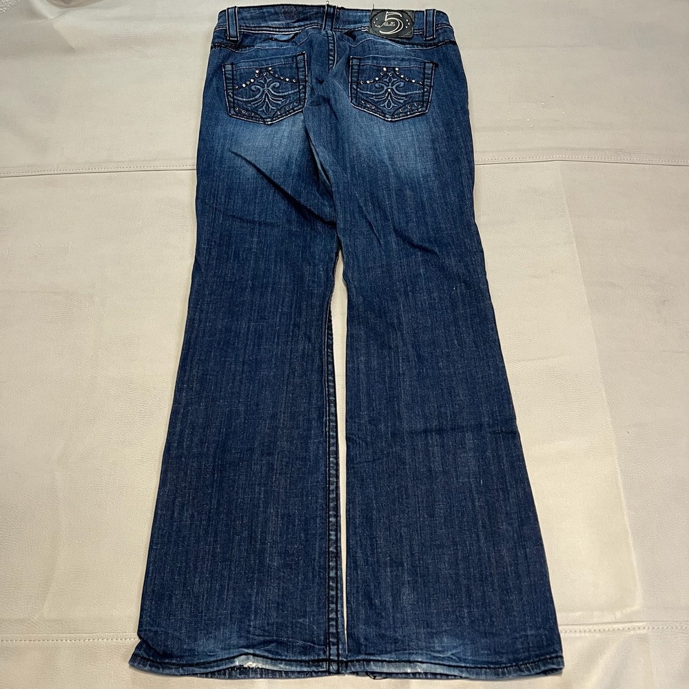 Studio 5 Bootcut Jean Women 31x33 Embellish Dark Wash Denim‎ Wide Skate-3518-